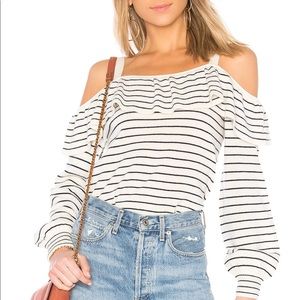 Joie Delbin Cold Shoulder Striped Sweater